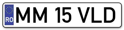 Placuta inmatriculare numar auto  MM-15-VLD, MM 15 VLD, MM15VLD
