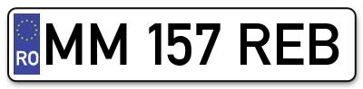 Placuta inmatriculare numar auto  MM-157-REB, MM 157 REB, MM157REB