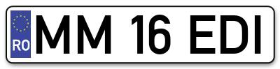 Placuta inmatriculare numar auto  MM-16-EDI, MM 16 EDI, MM16EDI