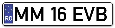 Placuta inmatriculare numar auto  MM-16-EVB, MM 16 EVB, MM16EVB