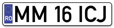 Placuta inmatriculare numar auto  MM-16-ICJ, MM 16 ICJ, MM16ICJ