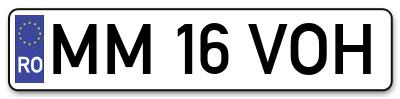 Placuta inmatriculare numar auto  MM-16-VOH, MM 16 VOH, MM16VOH