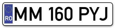 Placuta inmatriculare numar auto  MM-160-PYJ, MM 160 PYJ, MM160PYJ