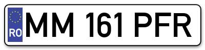 Placuta inmatriculare numar auto  MM-161-PFR, MM 161 PFR, MM161PFR