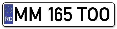 Placuta inmatriculare numar auto  MM-165-TOO, MM 165 TOO, MM165TOO