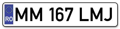 Placuta inmatriculare numar auto  MM-167-LMJ, MM 167 LMJ, MM167LMJ