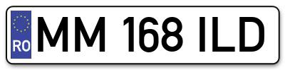 Placuta inmatriculare numar auto  MM-168-ILD, MM 168 ILD, MM168ILD