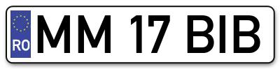 Placuta inmatriculare numar auto  MM-17-BIB, MM 17 BIB, MM17BIB