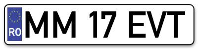 Placuta inmatriculare numar auto  MM-17-EVT, MM 17 EVT, MM17EVT
