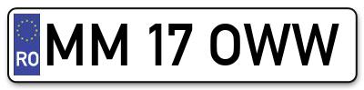 Placuta inmatriculare numar auto  MM-17-OWW, MM 17 OWW, MM17OWW