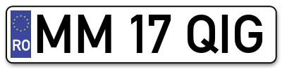 Placuta inmatriculare numar auto  MM-17-QIG, MM 17 QIG, MM17QIG