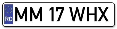 Placuta inmatriculare numar auto  MM-17-WHX, MM 17 WHX, MM17WHX