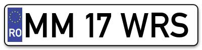 Placuta inmatriculare numar auto  MM-17-WRS, MM 17 WRS, MM17WRS