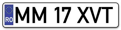 Placuta inmatriculare numar auto  MM-17-XVT, MM 17 XVT, MM17XVT
