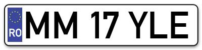 Placuta inmatriculare numar auto  MM-17-YLE, MM 17 YLE, MM17YLE
