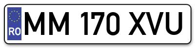 Placuta inmatriculare numar auto  MM-170-XVU, MM 170 XVU, MM170XVU