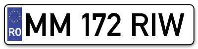 Placuta inmatriculare numar auto  MM-172-RIW, MM 172 RIW, MM172RIW