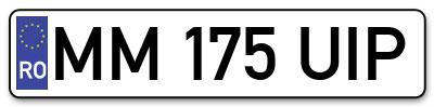 Placuta inmatriculare numar auto  MM-175-UIP, MM 175 UIP, MM175UIP