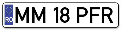 Placuta inmatriculare numar auto  MM-18-PFR, MM 18 PFR, MM18PFR