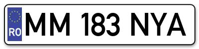 Placuta inmatriculare numar auto  MM-183-NYA, MM 183 NYA, MM183NYA