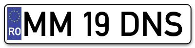 Placuta inmatriculare numar auto  MM-19-DNS, MM 19 DNS, MM19DNS