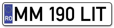Placuta inmatriculare numar auto  MM-190-LIT, MM 190 LIT, MM190LIT