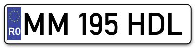 Placuta inmatriculare numar auto  MM-195-HDL, MM 195 HDL, MM195HDL