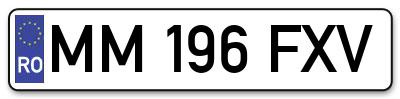 Placuta inmatriculare numar auto  MM-196-FXV, MM 196 FXV, MM196FXV
