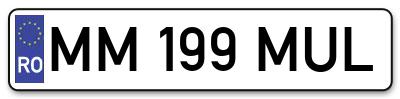 Placuta inmatriculare numar auto  MM-199-MUL, MM 199 MUL, MM199MUL