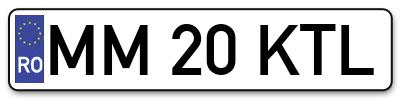 Placuta inmatriculare numar auto  MM-20-KTL, MM 20 KTL, MM20KTL
