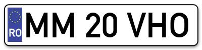Placuta inmatriculare numar auto  MM-20-VHO, MM 20 VHO, MM20VHO