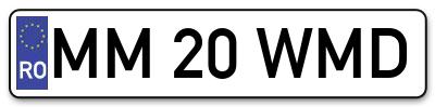 Placuta inmatriculare numar auto  MM-20-WMD, MM 20 WMD, MM20WMD