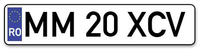 Placuta inmatriculare numar auto  MM-20-XCV, MM 20 XCV, MM20XCV