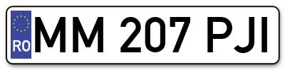 Placuta inmatriculare numar auto  MM-207-PJI, MM 207 PJI, MM207PJI