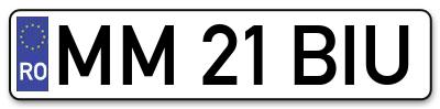 Placuta inmatriculare numar auto  MM-21-BIU, MM 21 BIU, MM21BIU