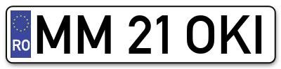Placuta inmatriculare numar auto  MM-21-OKI, MM 21 OKI, MM21OKI