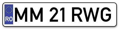 Placuta inmatriculare numar auto  MM-21-RWG, MM 21 RWG, MM21RWG