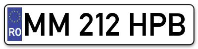 Placuta inmatriculare numar auto  MM-212-HPB, MM 212 HPB, MM212HPB