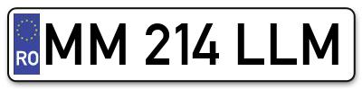 Placuta inmatriculare numar auto  MM-214-LLM, MM 214 LLM, MM214LLM