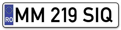 Placuta inmatriculare numar auto  MM-219-SIQ, MM 219 SIQ, MM219SIQ