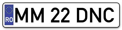 Placuta inmatriculare numar auto  MM-22-DNC, MM 22 DNC, MM22DNC