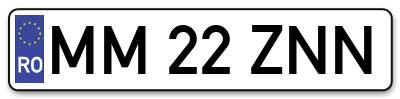 Placuta inmatriculare numar auto  MM-22-ZNN, MM 22 ZNN, MM22ZNN