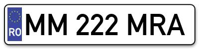 Placuta inmatriculare numar auto  MM-222-MRA, MM 222 MRA, MM222MRA