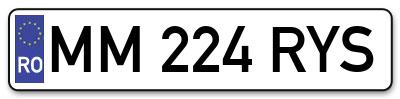Placuta inmatriculare numar auto  MM-224-RYS, MM 224 RYS, MM224RYS