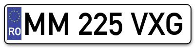 Placuta inmatriculare numar auto  MM-225-VXG, MM 225 VXG, MM225VXG