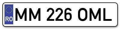 Placuta inmatriculare numar auto  MM-226-OML, MM 226 OML, MM226OML