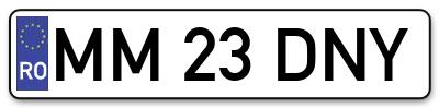Placuta inmatriculare numar auto  MM-23-DNY, MM 23 DNY, MM23DNY