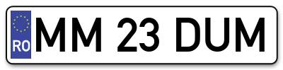 Placuta inmatriculare numar auto  MM-23-DUM, MM 23 DUM, MM23DUM