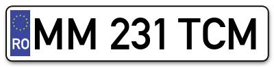 Placuta inmatriculare numar auto  MM-231-TCM, MM 231 TCM, MM231TCM