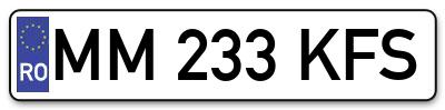 Placuta inmatriculare numar auto  MM-233-KFS, MM 233 KFS, MM233KFS